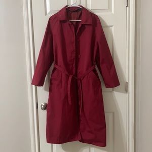 Vintage London Fog Red Trench Coat - size 12 - excellent condition
